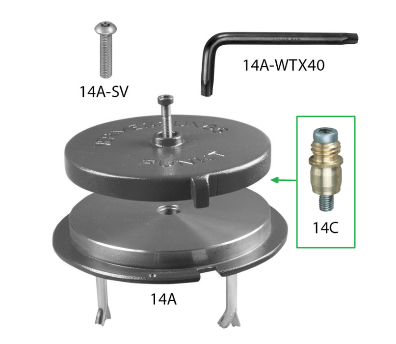 Centering bolt for 14A and 14B brass