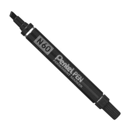 Marker N60 - Oil-resistant with beveled tip, 12-pack