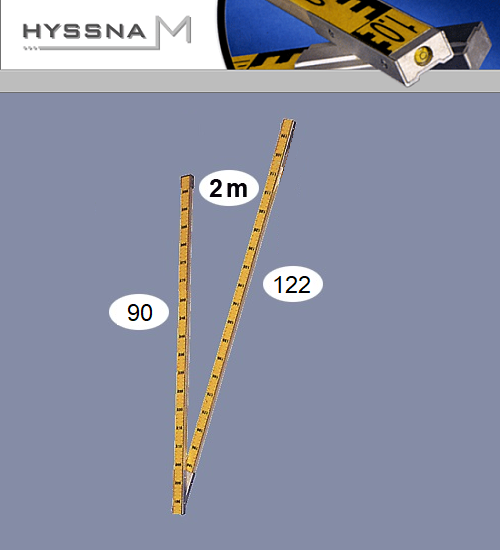 Geostång 2m, 2-delad, med fjädervikning, 90/122cm