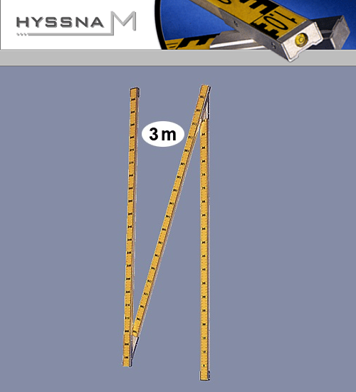 Geopole 3m, 3-part, with bubble level &amp; spring folding