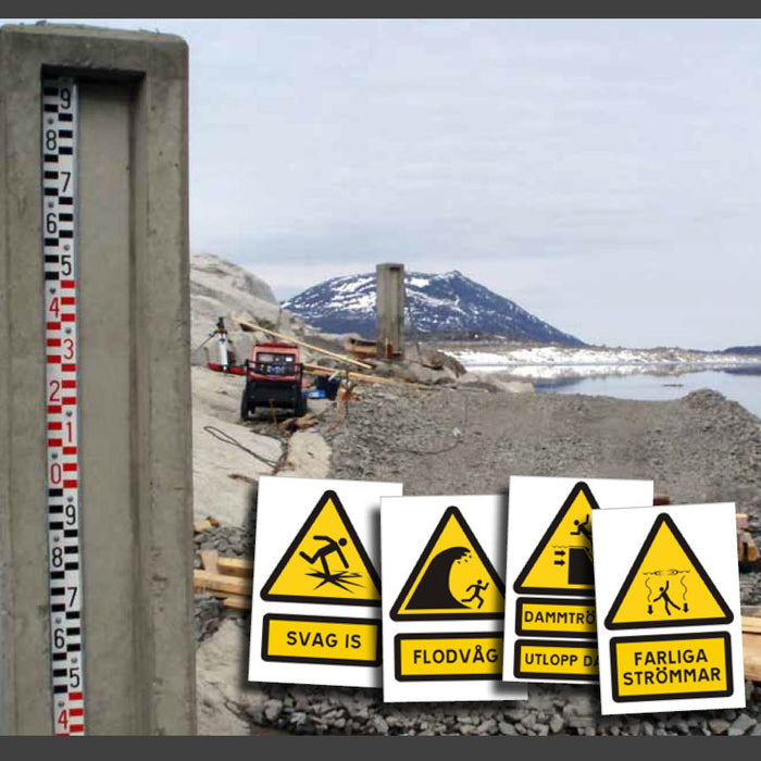 Water level gauge / Level scale 2m in aluminum profile