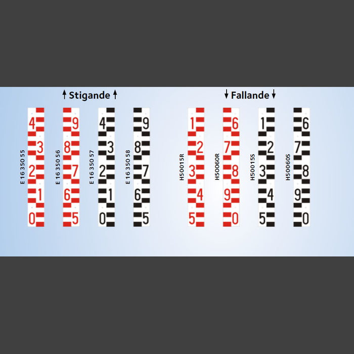 Water level gauge / Level scale 2m in aluminum profile