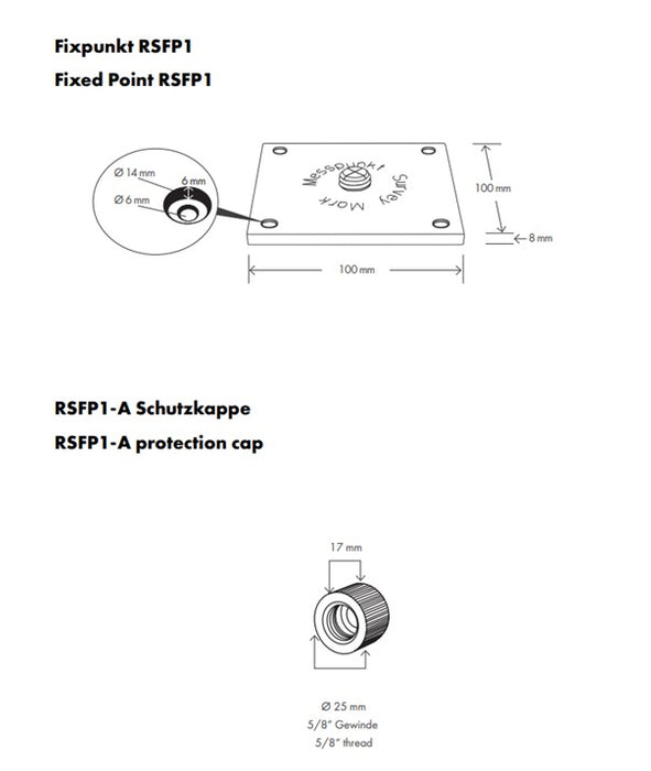 Fixpunkt för Stativ, Prisma och Totalstation