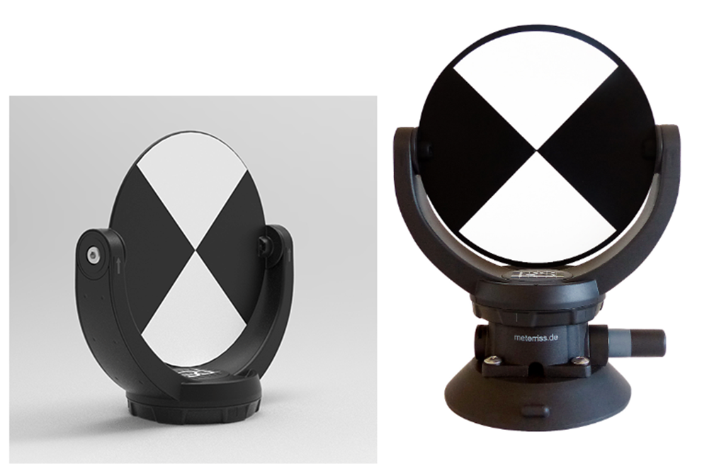 Laser scanner target choose suction cup or magnet 