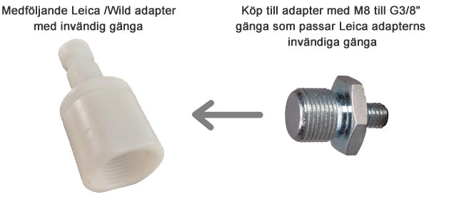 Adapter M8 till G3/8" i rostfritt stål